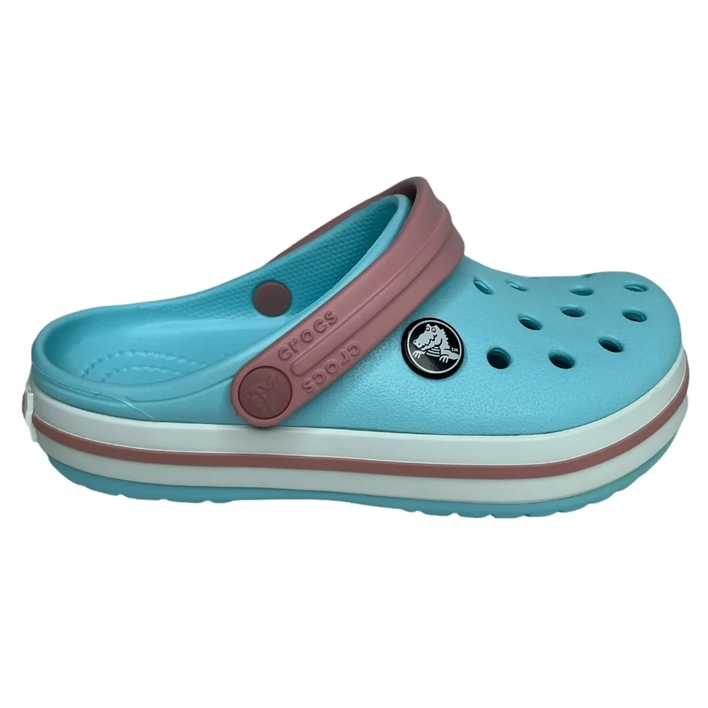 Crocs Toddler Girl's Slip-on Clogs Size 10 Light Blue Sandals‎ Water Friendly